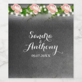 黒板バラ結婚のワきらめくインラベル ワインラベル (シングルラベル)