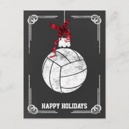 黒板バレーボール選手クリスマスカード シーズンポストカード