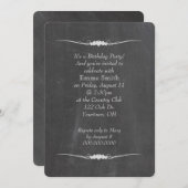 黒板バースデーパーティー 招待状 (正面/裏面)