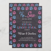 黒板バーチャルジェンダーがブルーピンクを明らかにする 招待状 (正面/裏面)