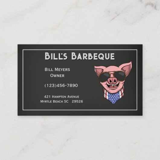 黒板バーベキュービジネスカード 名刺 (正面)