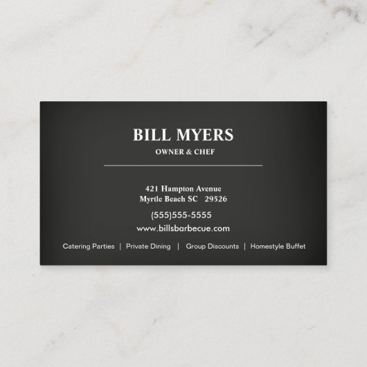 黒板バーベキュービジネスカード 名刺 (裏面)