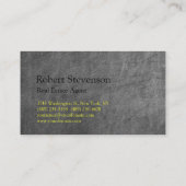 黒板パターングレーイエローエージェント名刺 名刺 (裏面)