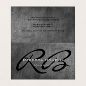 黒板パターンブラックグレーモノグラムシック 名刺 (外部フラット)