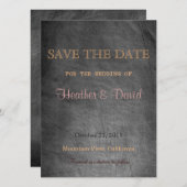 黒板パター救ン日付結婚式招待状 セーブザデート (正面/裏面)