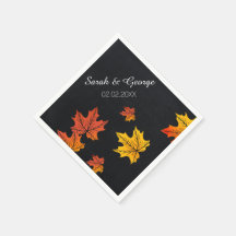 黒板パーソナライズされた秋結婚ナプキン
