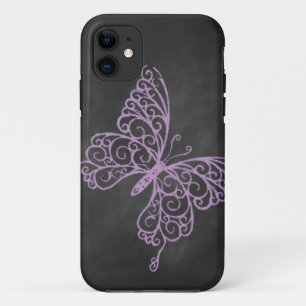 黒板パープルバタフライiPhone 5ケース – メイトID iPhone 11 ケース
