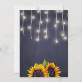 黒板ヒマワリ素朴な海軍の誕生日パーティー 招待状 (裏面)