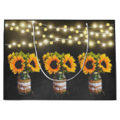 黒板ヒマワリ素朴ストリングライト抱き枕 ラージペーパーバッグ (正面)