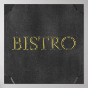 黒板ビストロ看板レストラングラフィックロゴICO ポスター