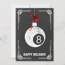 黒板ビリヤード選手クリスマスカード シーズンカード