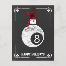 黒板ビリヤード選手クリスマスカード シーズンポストカード