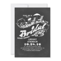 黒板ビーチブライダルシャワー招待状