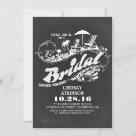 黒板ビーチブライダルシャワー招待状 招待状