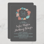 黒板ビーチ結婚式招待状 招待状 (正面/裏面)