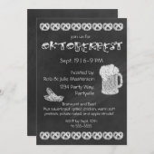 黒板ビール及びソーセージオクトーバーフェスト招待状 招待状 (正面/裏面)