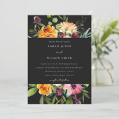 黒板ピンクイエローオレンジ結婚フローラ 招待状 (スタンド正面)