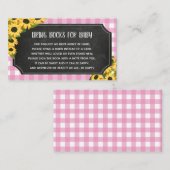 黒板ピンクジンガムひまわり本ベビー エンクロージャーカード (正面/裏面)