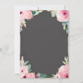 黒板ピンクフラワーズサマーブライダルシャワー 招待状 (裏面)