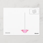 黒板ピンク翼のあるハートバイク好き ポストカード (裏面)