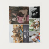 黒板ファミリー再会写真コラージュ タペストリー (正面)