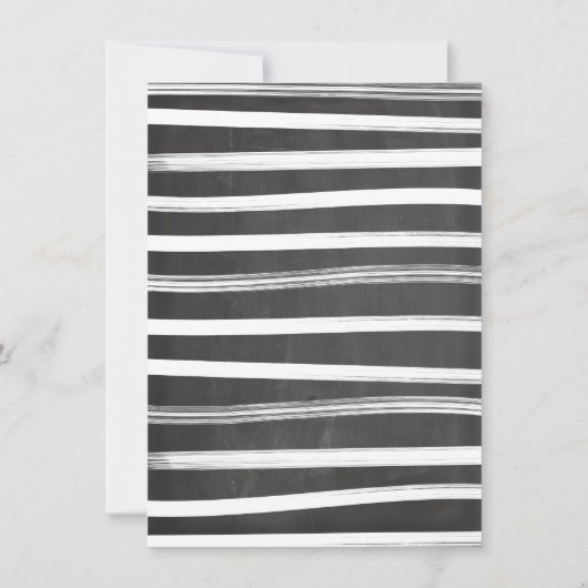 黒板フィルムストリップ超音波男の赤ちゃんシャワー 招待状 (裏面)