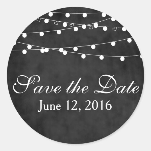 黒板フェアリーライト&ハートステッカー ラウンドシール (正面)