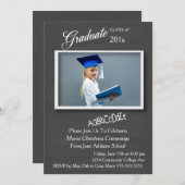 黒板フォトフレーム卒業招待状2 招待状 (正面/裏面)