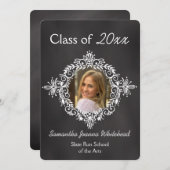 黒板フォトフレームDECO高校卒業 招待状 (正面/裏面)