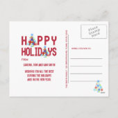 黒板フォトホリデー挨拶 | レッド シーズンポストカード (裏面)