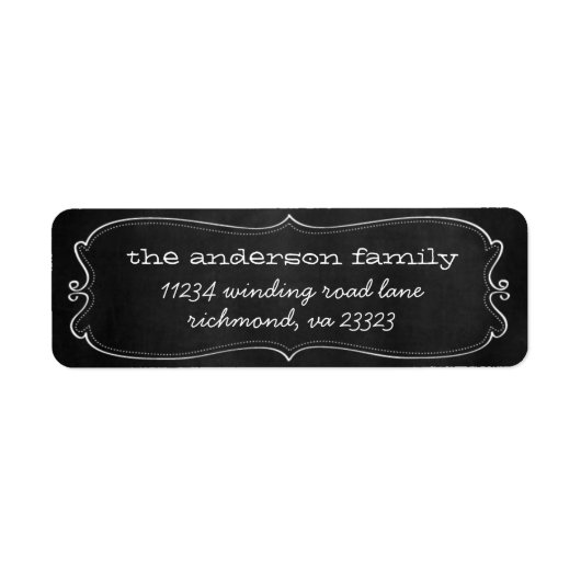 黒板フレーム差出人住所ラベル ラベル (正面)