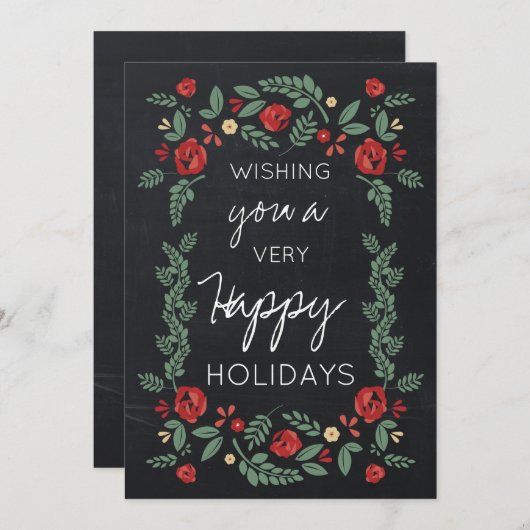 黒板フローラガーデンホリデーカード シーズンカード (正面/裏面)