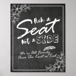 黒板フローラサイドではなくシートを選結婚択 ポスター