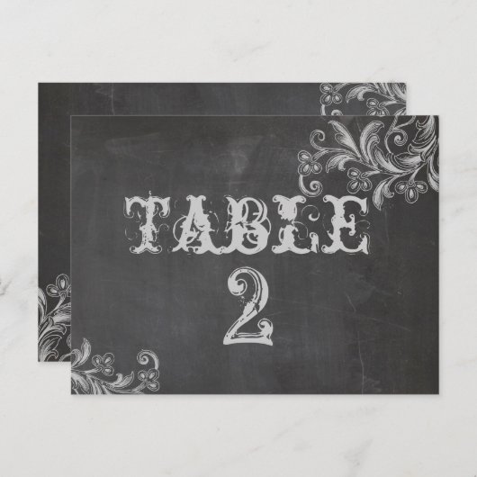 黒板フローラテーブル番号カード ポストカード (正面/裏面)