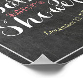 黒板フローラフレーム赤ちゃんシャワー歓迎サイン ポスター (角)