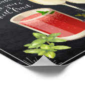 黒板フローラミモサバーウェディングシャワー標識 ポスター (角)