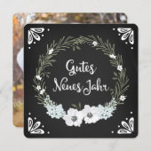 黒板フローラリースハッピーニューイヤー シーズンカード (正面/裏面)