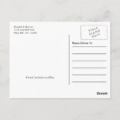 黒板フローラリーフ結婚式の日付を保存 ポストカード (裏面)