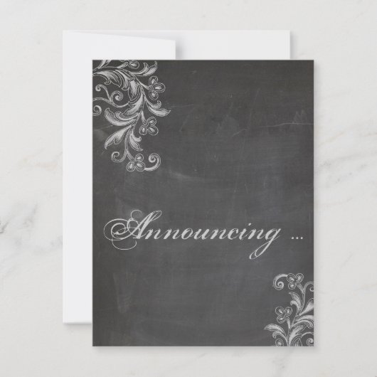 黒板フローラ婚約発表 案内状 (正面)