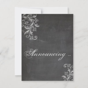 黒板フローラ婚約発表 案内状