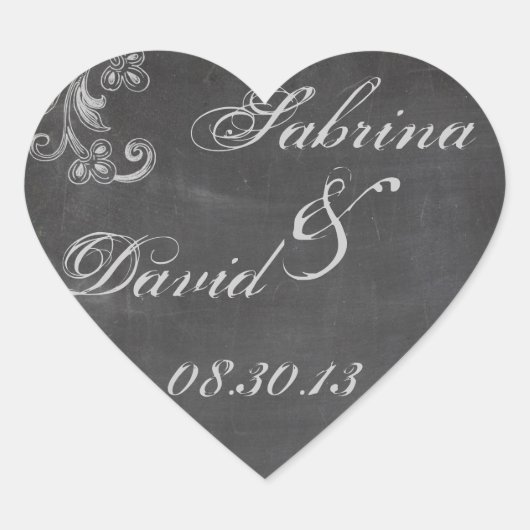 黒板フローラ封筒用シール ハートシール (正面)