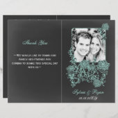 黒板フローラ折り畳み写真結婚式プログラム (正面/裏面)