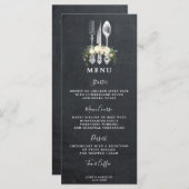 黒板フローラ結婚カトラリーの名刺 メニュー (正面/裏面)