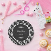 黒板フローラ結婚リーフ ペーパープレート (パーティー)