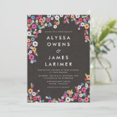 黒板フローラ結婚式招待状 招待状 (スタンド正面)