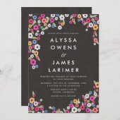 黒板フローラ結婚式招待状 招待状 (正面/裏面)