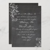 黒板フローラ結婚式招待状 招待状 (正面/裏面)