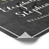 黒板フローラ結婚歓迎披露宴標識 ポスター (角)