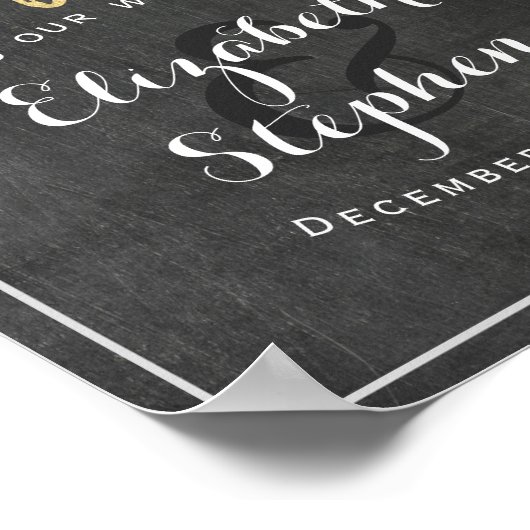 黒板フローラ結婚歓迎披露宴標識 ポスター (角)