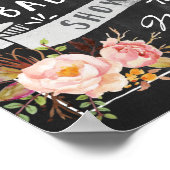 黒板フローラ赤ちゃんシャワー歓迎サイン ポスター (角)